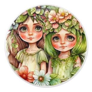 Beautiful Fantasy Flower Fairy Fairies Series  Ceramic Knob