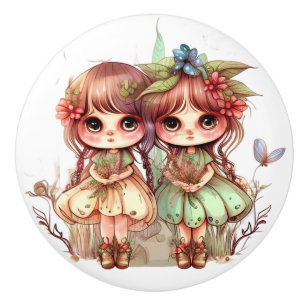 Beautiful Fantasy Flower Fairy Fairies Series  Ceramic Knob