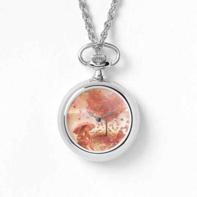 Beautiful Fantasy Girl Sitting under the Love Tree Watch (Front)