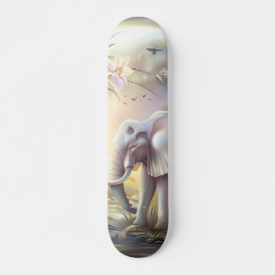 Beautiful Fantasy Grey Scale Elephant Skateboard