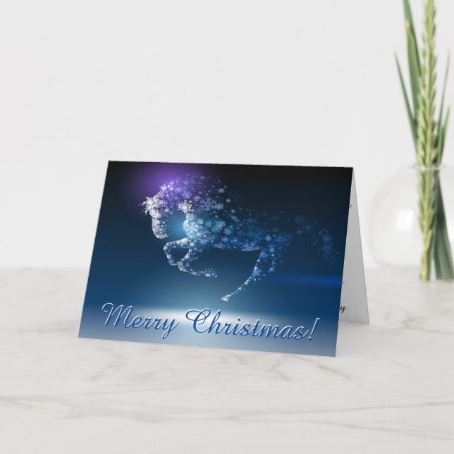 Beautiful Fantasy Horse Christmas PERSONALIZED Holiday Card (Front)