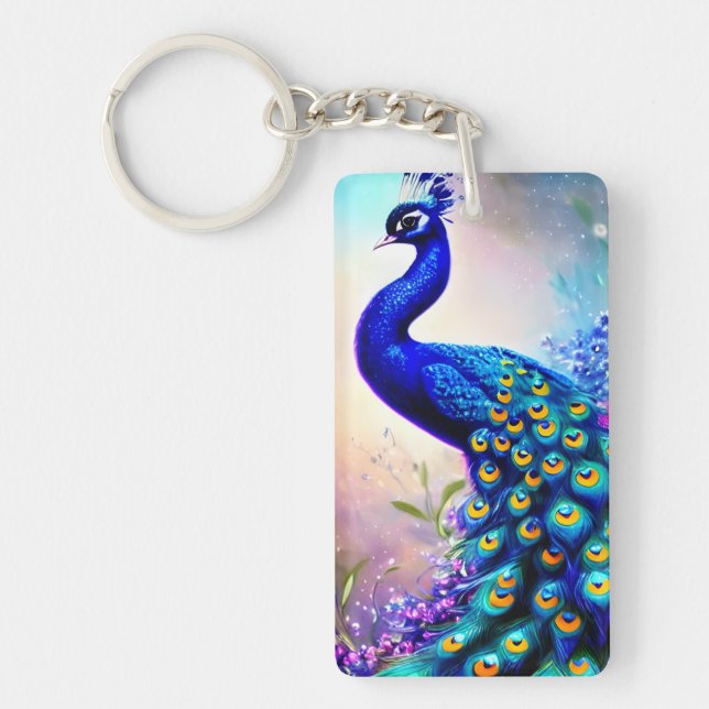 Beautiful Fantasy Peacock  Keychain (Front)