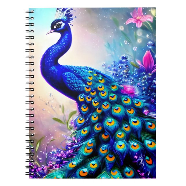 Beautiful Fantasy Peacock  Notebook (Front)