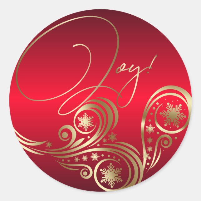 Beautiful Fantasy Red Classic Round Sticker (Front)