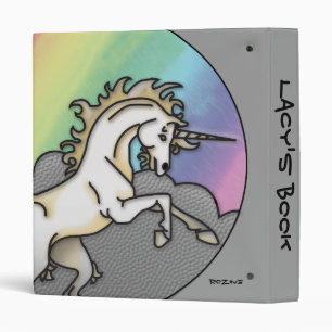 Beautiful Fantasy Unicorn and Rainbow Colours Binder