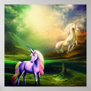 Beautiful Fantasy Unicorn - Mythical Creature Poster