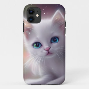 Beautiful Fantasy White Fluffy Cat iPhone 11 Case