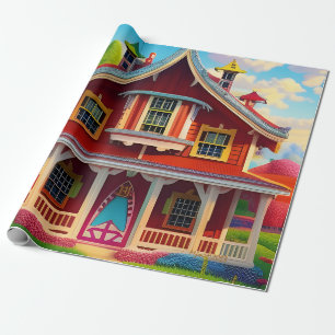 Beautiful Farmhouse Countryside Decoupage Wrapping Paper