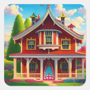 Beautiful Farmhouse Countryside Square Sticker