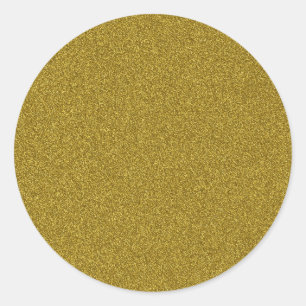 Beautiful fashinable girly yellow gold glitter classic round sticker