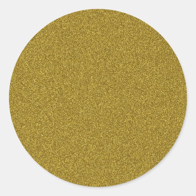 Beautiful fashinable girly yellow gold glitter classic round sticker (Front)