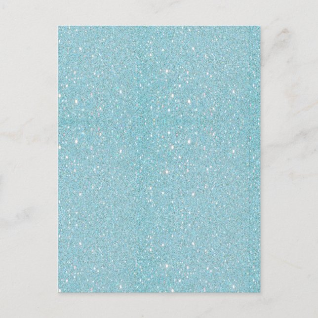 Beautiful fashionable soft blue glitter shinning postcard (Front)