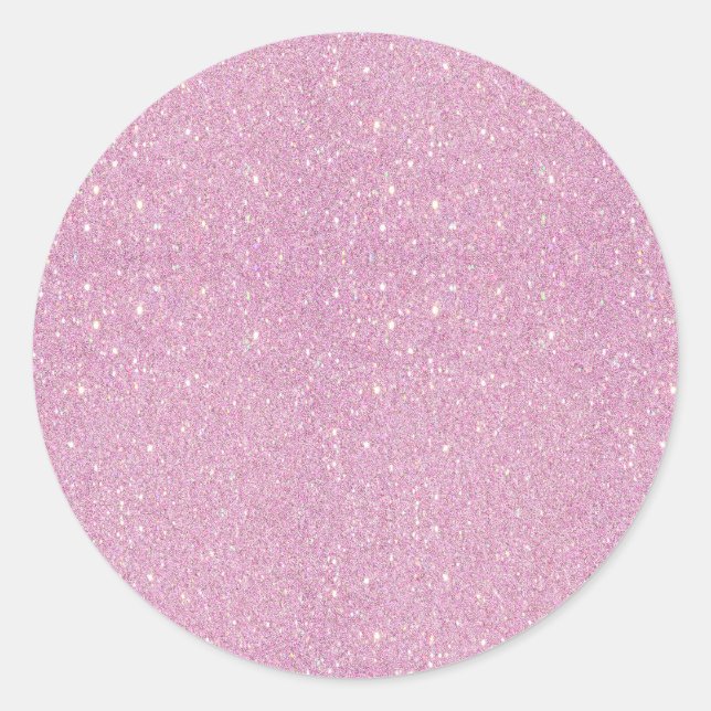 Beautiful fashionable soft purple glitter shinning classic round sticker (Front)