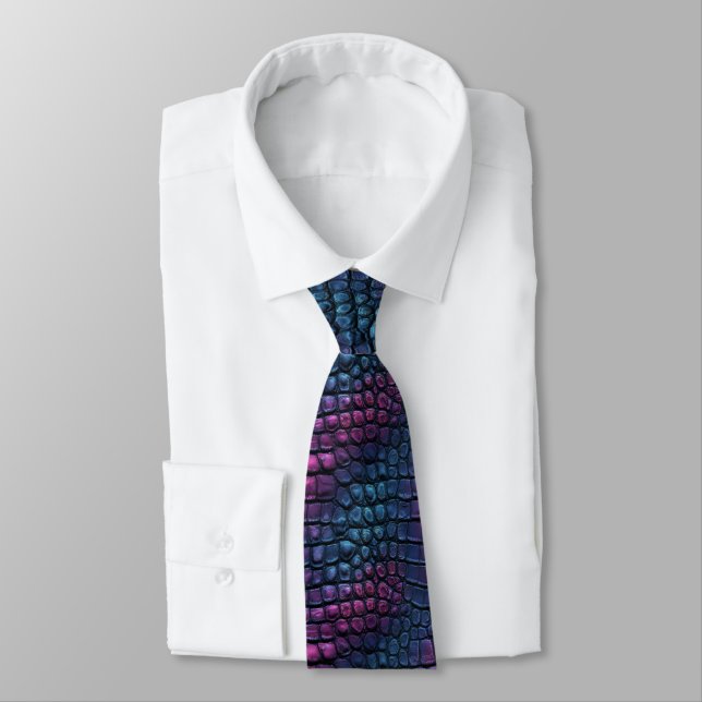 Beautiful Father'S Day Gift Ideas Crocodile Skin  Tie (Tied)