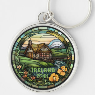 Beautiful Faux Stained Glass Ireland Souvenir Keychain