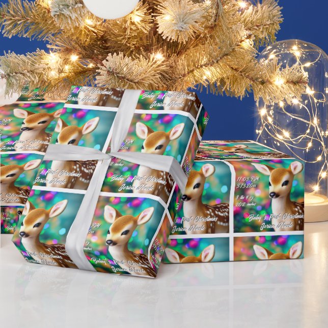 Beautiful Fawn First Christmas Wrapping Paper (Holidays)