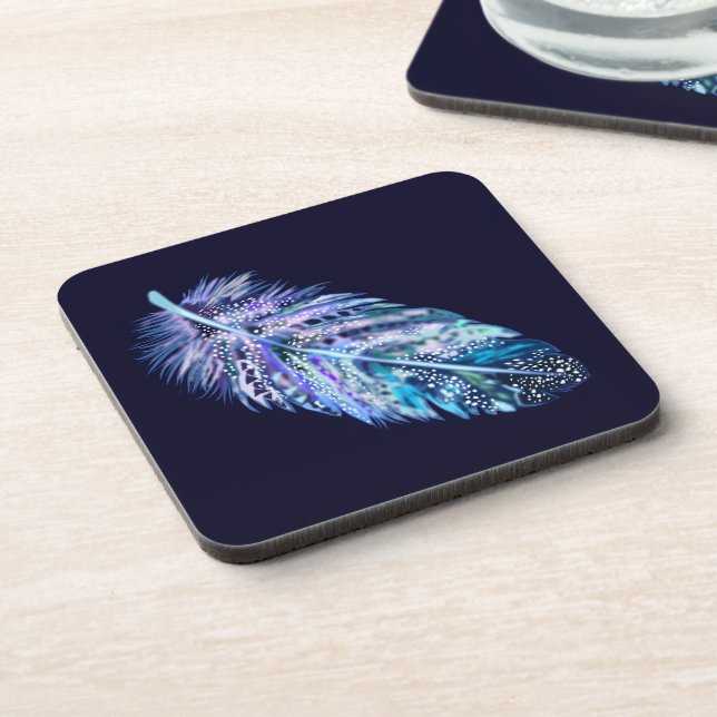 Beautiful Feather - Choose your colour Coaster (Left Side)