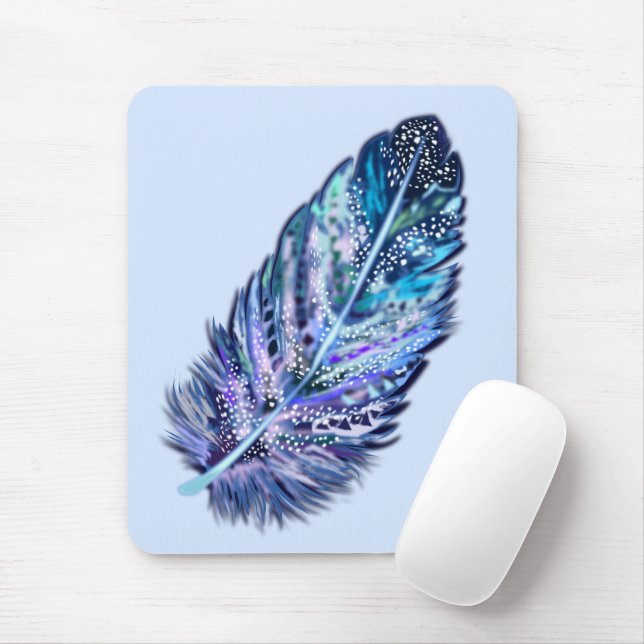 Beautiful Feather - Choose your colour Mouse Pad (With Mouse)
