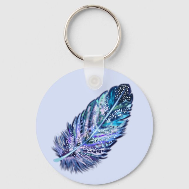 Beautiful Feather Keychain - Custom Colours (Front)