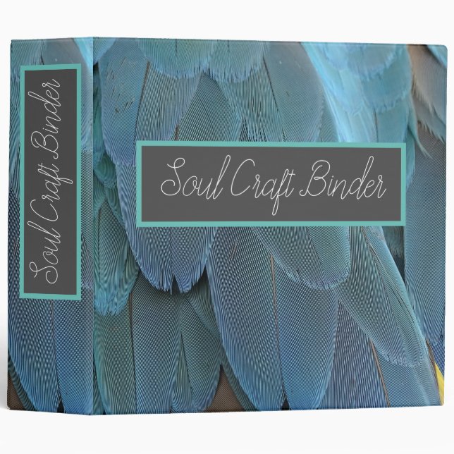 Beautiful Feather Soul Craft Binder Customizable (Front/Spine)