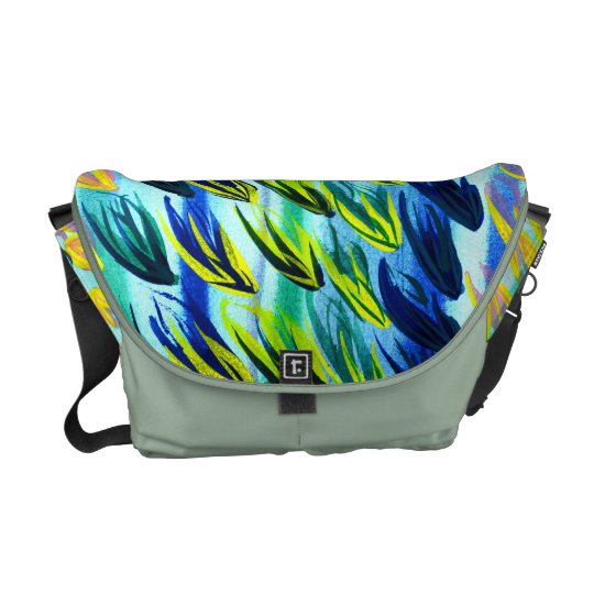 Beautiful Feather Watercolour Messenger Bag