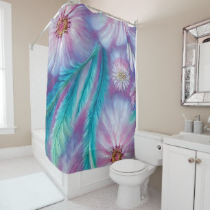Beautiful Feathers and Flowers Pattern