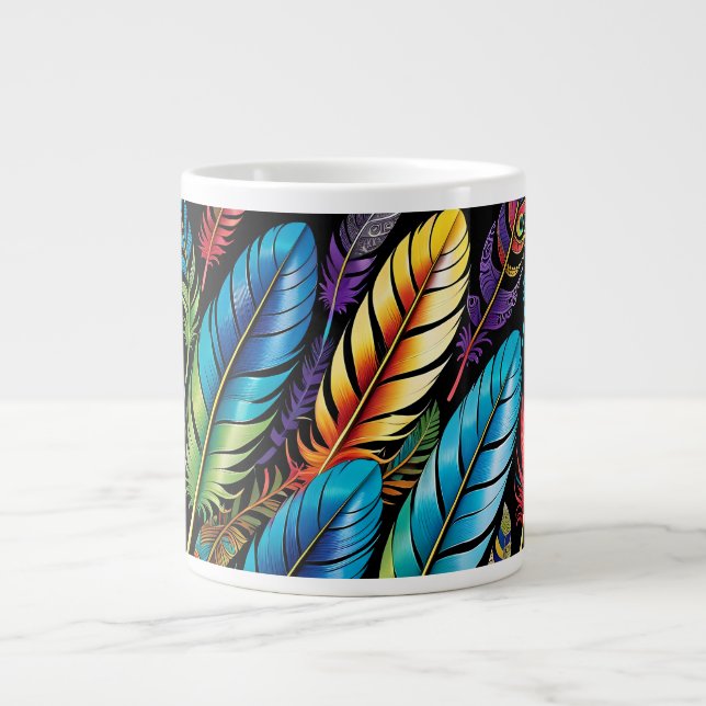 Beautiful Feathers Large Coffee Mug (Front)