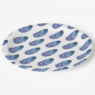 beautiful Feathers Paper Plates - Customizable