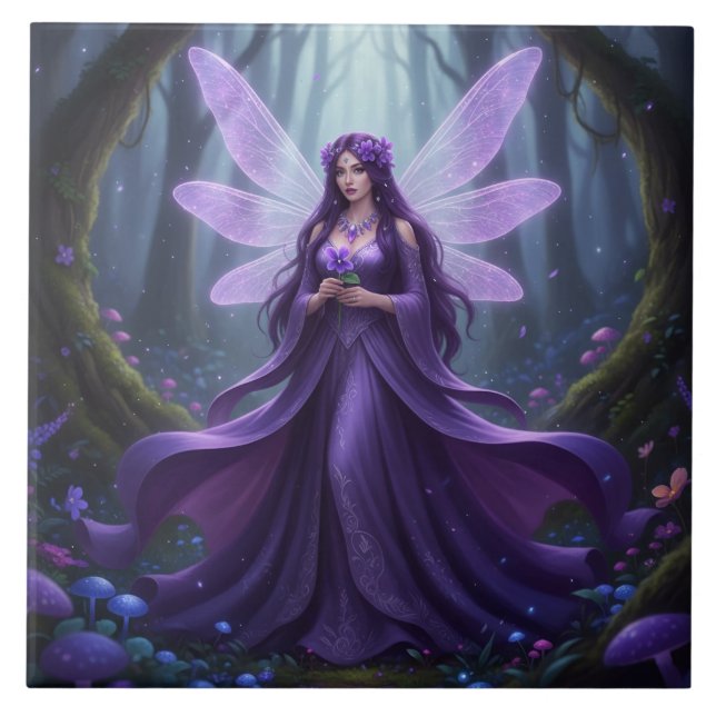 Beautiful February Amethyst Fairy Tile (Front)