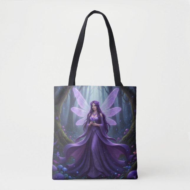 Beautiful February Amethyst Fairy Tote Bag (Front)