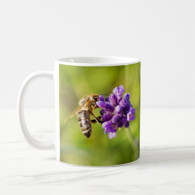 Beautiful Feeding Bee Coffee Mug (Left)