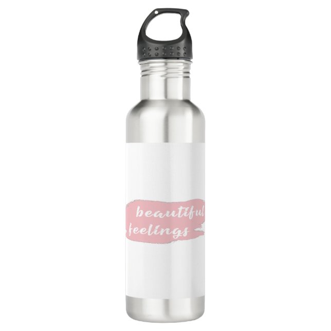 beautiful feelings slogan 710 ml water bottle (Front)