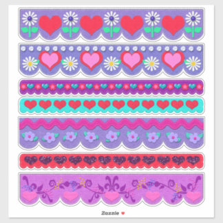 Beautiful Felt Style Valentine's Day Borders