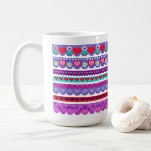 Beautiful Felt Style Valentine's Day Borders Coffee Mug
