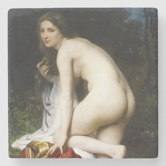 Beautiful Female Bather (by Bouguereau) Stone Coaster (Front)