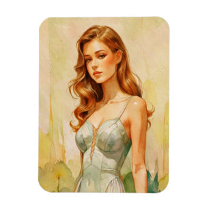 Beautiful Female  portrait Magnet