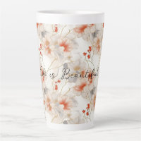 Beautiful Feminine Peach Red White Floral