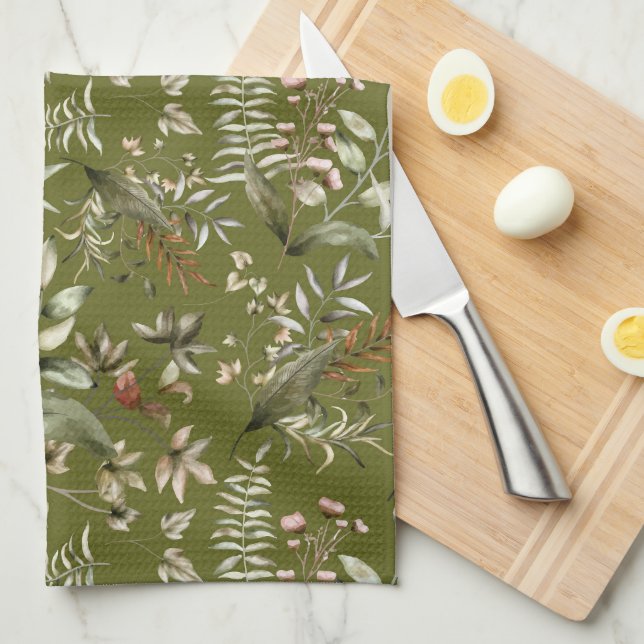 Beautiful Fern Leaves Kitchen Towel (Quarter Fold)