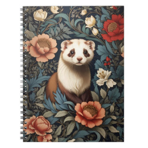 Beautiful Ferret William Morris Inspired  Notebook