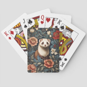 Beautiful Ferret William Morris Inspired Playing Cards