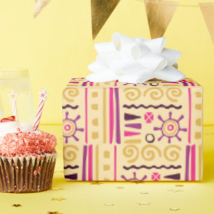 Beautiful Festive Chic Monogram Birthday Wrapping Paper