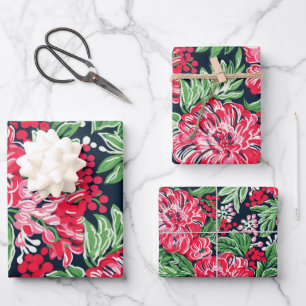 Beautiful Festive Floral Wrapping Paper Sheet