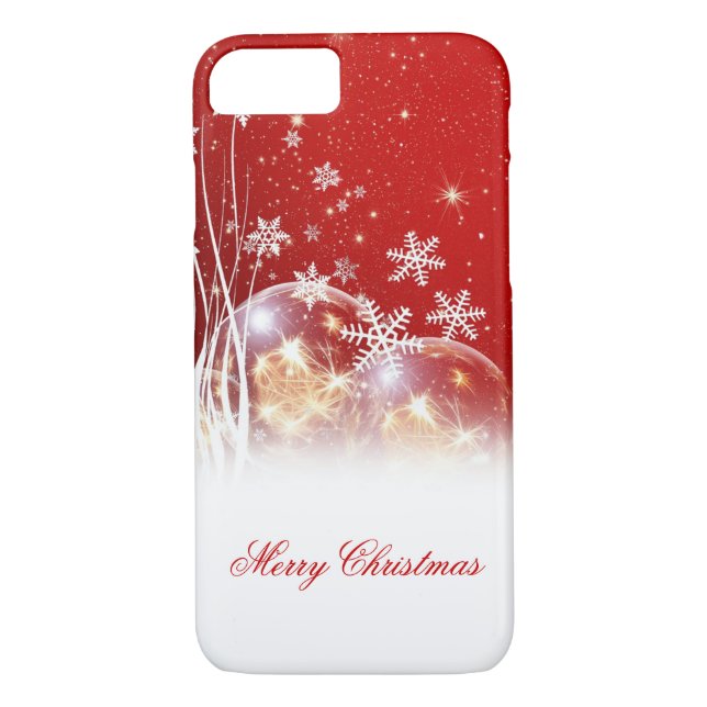 Beautiful festive “Merry Christmas” illustration Case-Mate iPhone Case (Back)