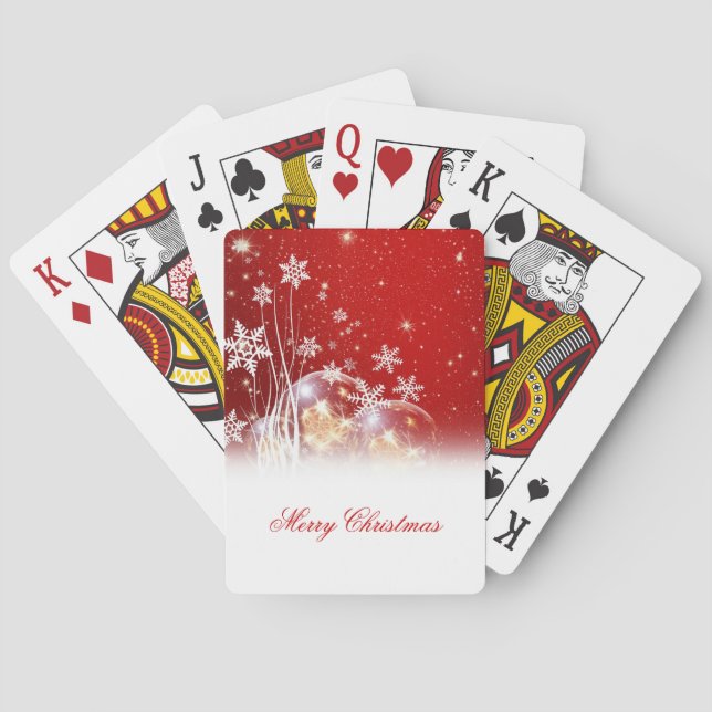 Beautiful festive “Merry Christmas” illustration Playing Cards (Back)