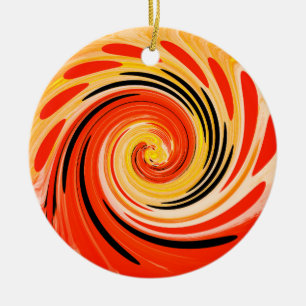 Beautiful festive Xmas twirl Ceramic Ornament