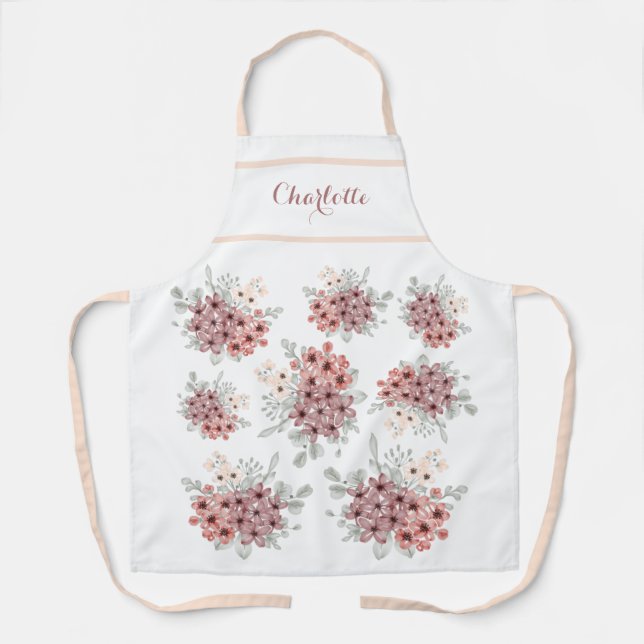 Beautiful Field Flower Bouquet Personalized Apron (Front)