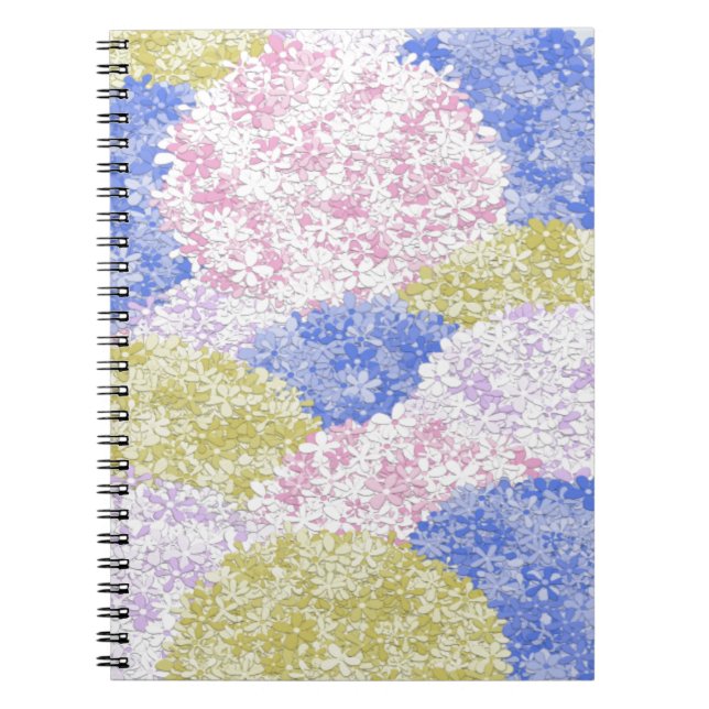 Beautiful Fields Of Hydrangeas Notebook (Front)