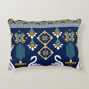 Beautiful figure tribal Ukrainian geometric ethnic Accent Pillow