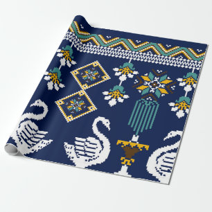 Beautiful figure tribal Ukrainian geometric ethnic Wrapping Paper