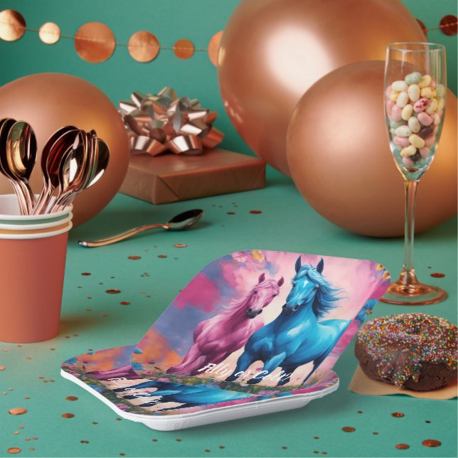 Beautiful Filly or Colt Gender Reveal Paper Plate (Multi)